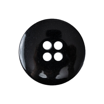Black Deep-Set 4-Hole Plastic Button - 40L/25.5mm Detail