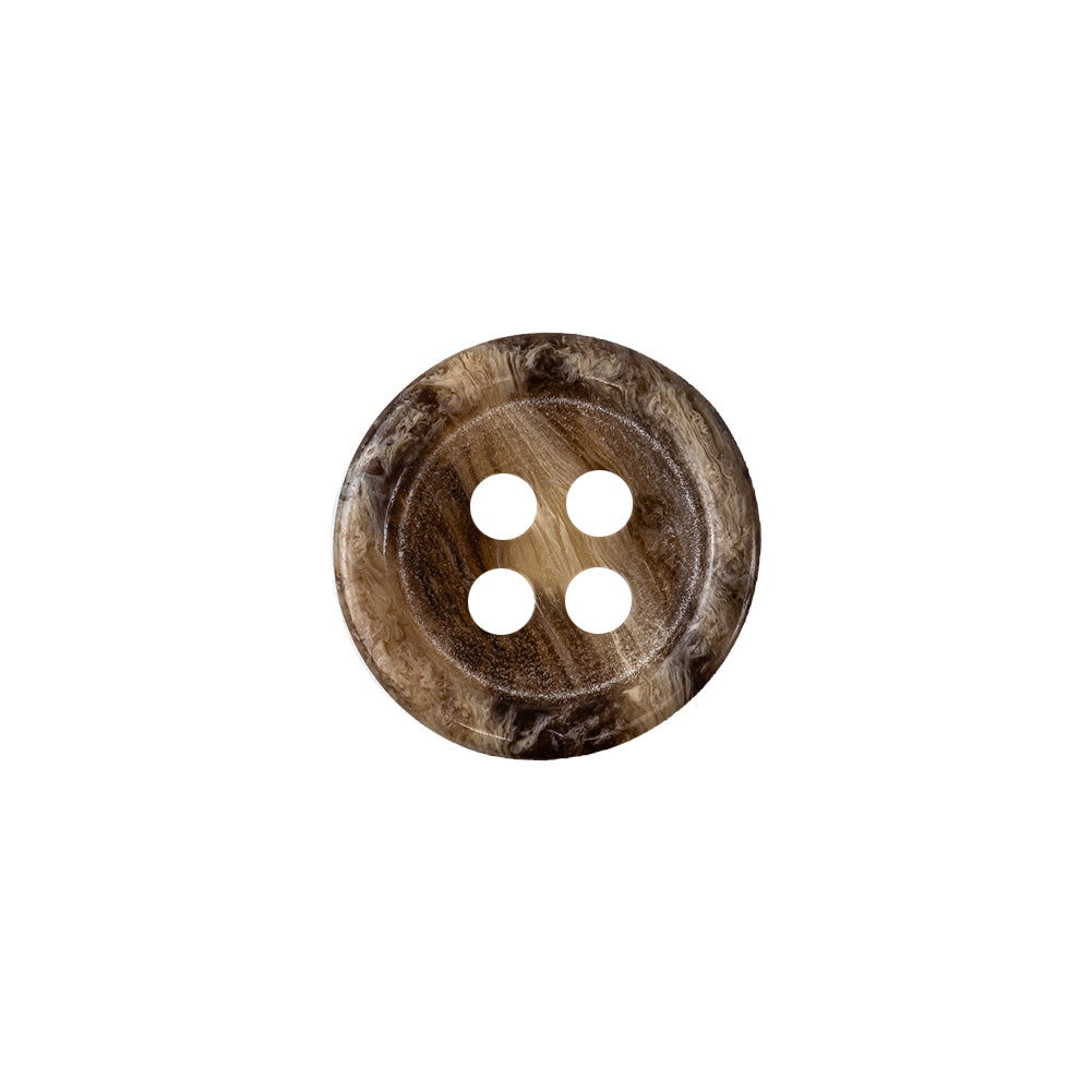 Brown, Toffee and Toasted Coconut Tire Rim 4-Hole Plastic Button - 24L
