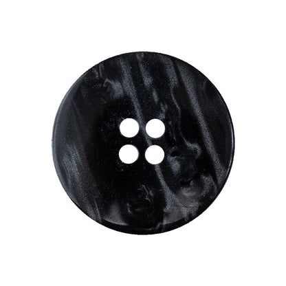 Black Beauty and Disco Ball Iridescent 4-Hole Plastic Button with Wide Rim - 40L/25.5mm Detail