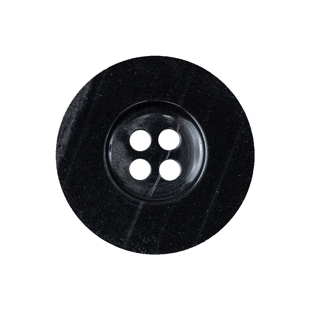 Black Beauty and Disco Ball Iridescent 4-Hole Plastic Button with Wide Rim - 40L/25.5mm