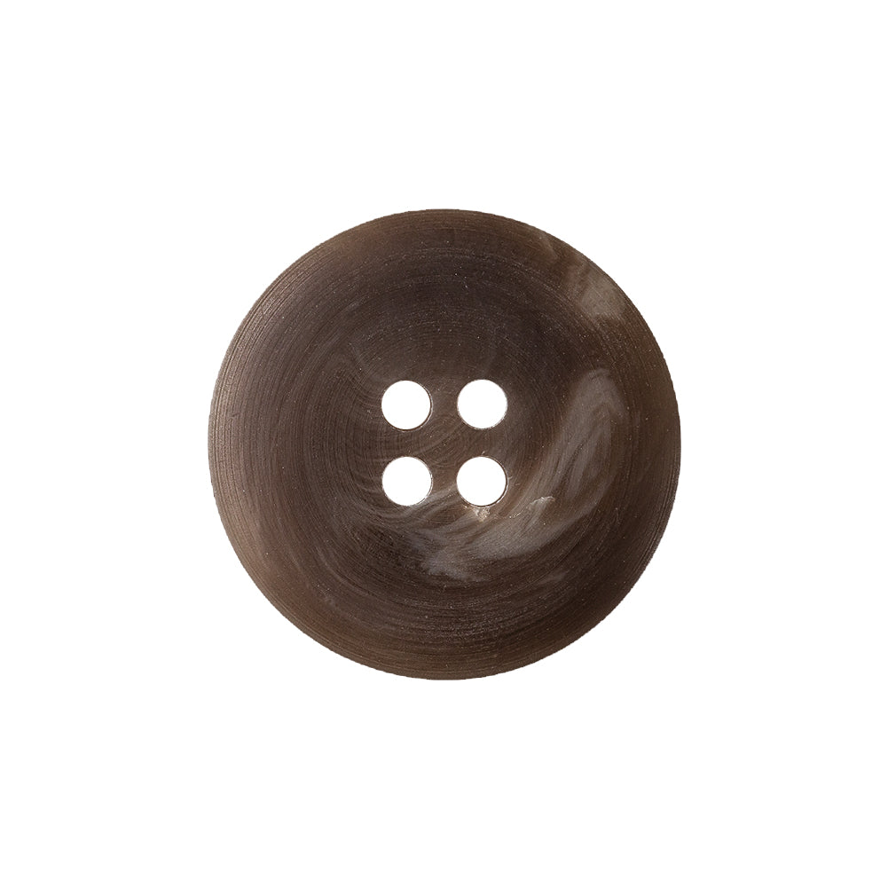 Caramel and Warm Gray Swirl 4-Hole Plastic Button with Pronounced Rim - 36L/23mm Detail