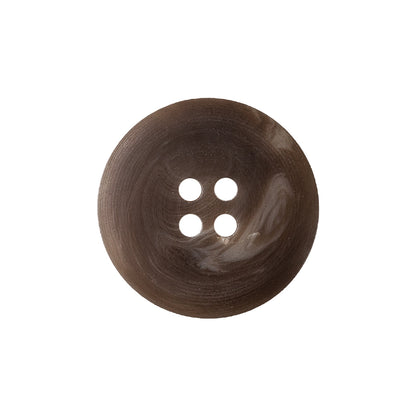 Caramel and Warm Gray Swirl 4-Hole Plastic Button with Pronounced Rim - 36L/23mm Detail