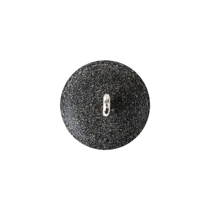 Italian Silver Plate, White and Black Speckled Iridescent Shank Back Button - 28L/18mm Detail