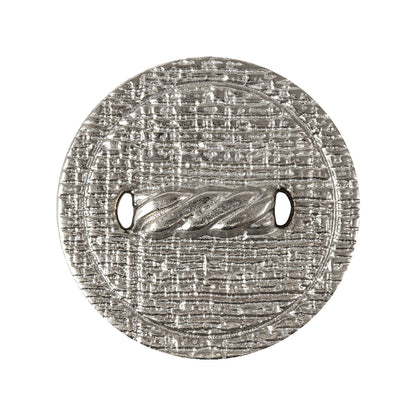 Italian Silver Faux Rope Textured Shank Back Metal Button - 44L/28mm