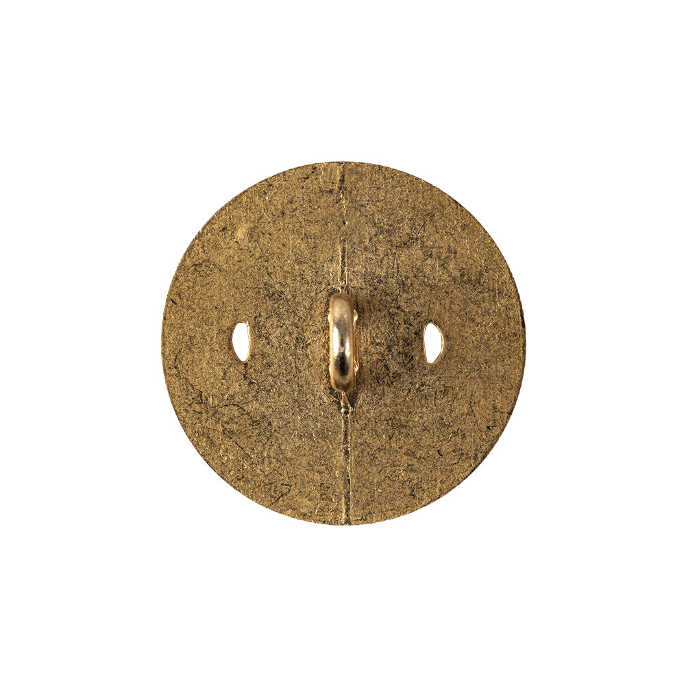 Italian Gold Faux Rope Textured Shank Back Metal Button - 36L/23mm Detail