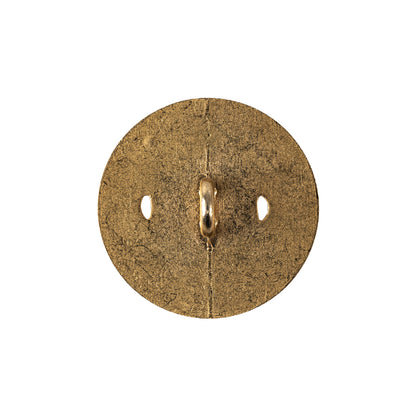Italian Gold Faux Rope Textured Shank Back Metal Button - 36L/23mm Detail