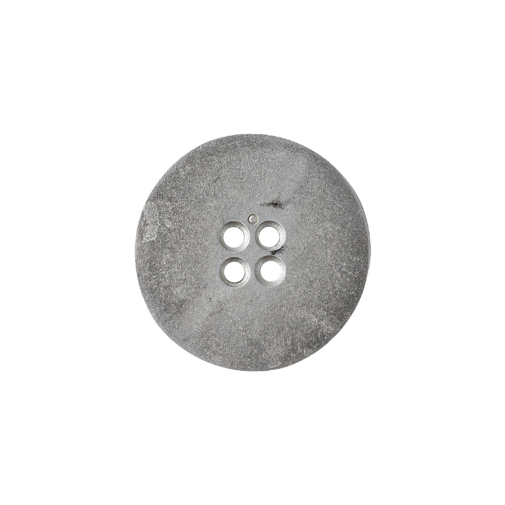 Italian Silver 4-Hole Metal Button with Slim Piecrust Rim - 32L/20mm Detail