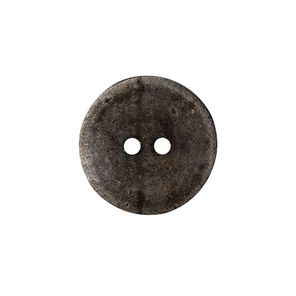 Italian Silver Geometric 2-Hole Metal Saucer Button - 32L/20mm Detail