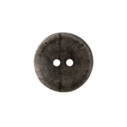 Italian Silver Geometric 2-Hole Metal Saucer Button - 32L/20mm Detail