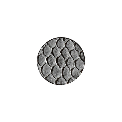 Italian Silver Scales Shank Back Metal Button - 24L/15mm
