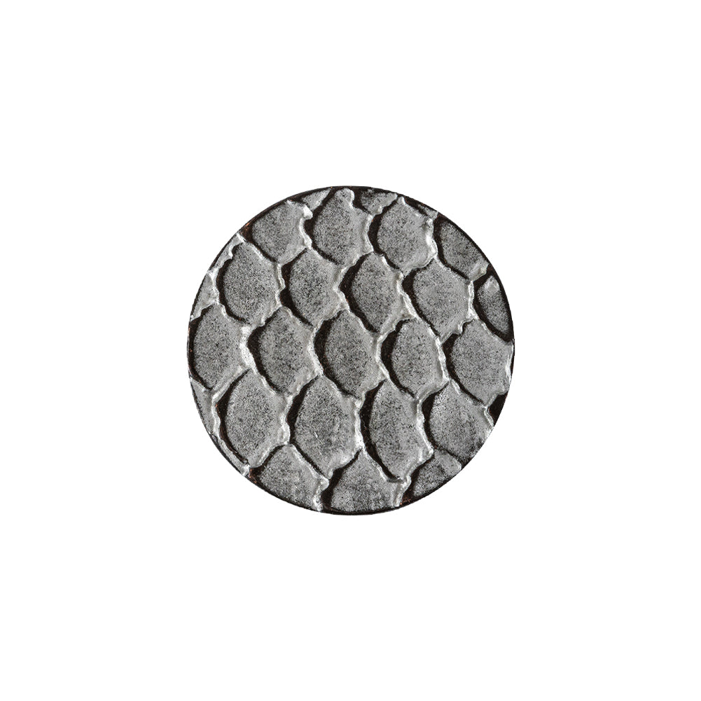 Italian Silver Scales Shank Back Metal Button - 32L/20mm