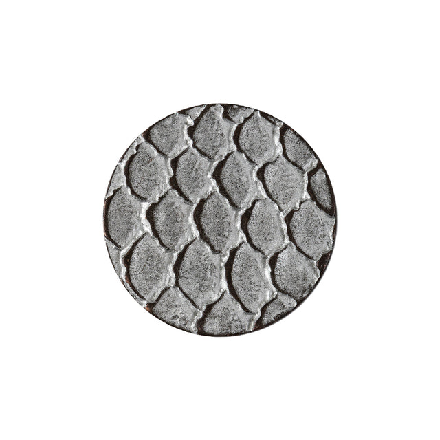 Italian Silver Scales Shank Back Metal Button - 36L/23mm