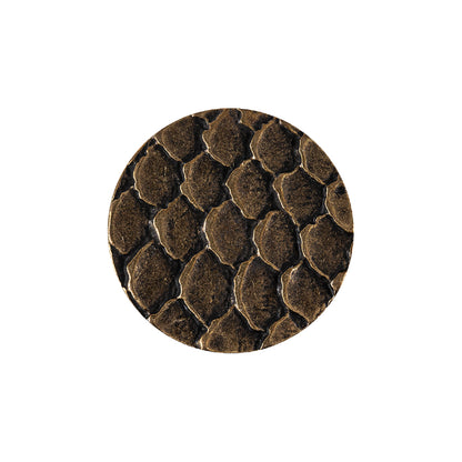 Italian Antique Gold Scales Shank Back Metal Button - 24L/15mm