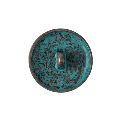Italian Geometric Copper Oxidized Shank Back Button - 36L/23mm Detail
