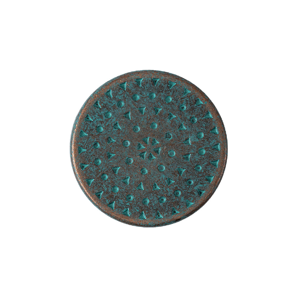 Italian Geometric Copper Oxidized Shank Back Button - 36L/23mm