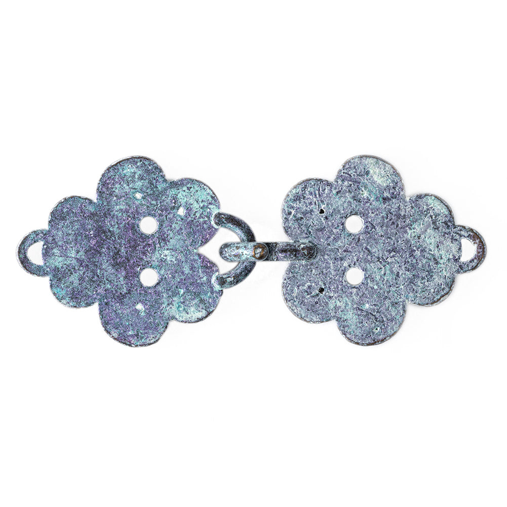 Italian Hocus Pocus and Green Copper Clasp Closure - 0.8125" x 2" Detail