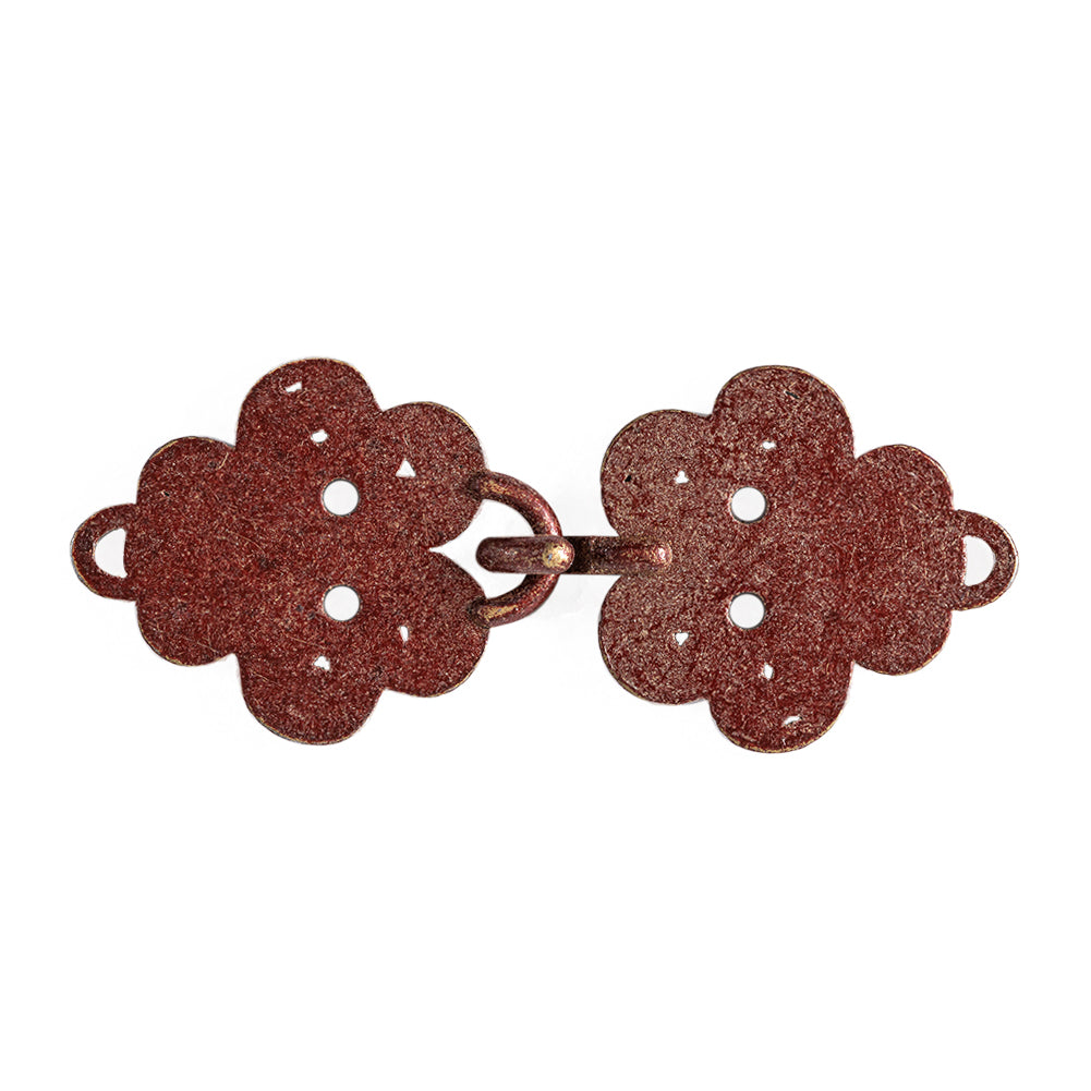 Italian Burnt Henna Copper Clasp Closure - 0.8125" x 2" Detail