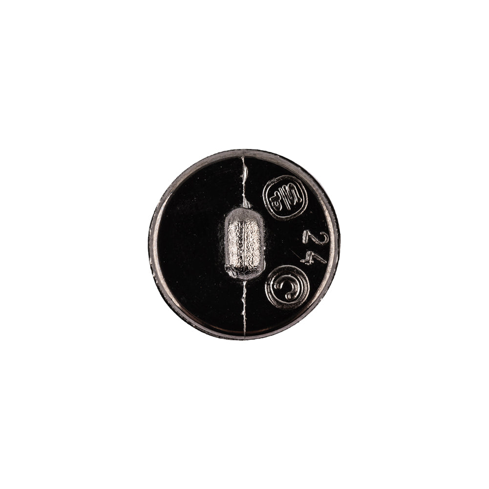Italian Gunmetal Fancy Faceted Shank Back Plastic Button - 24L/15mm Detail