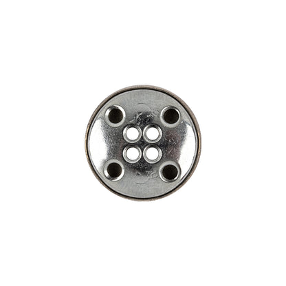 Italian Silver 4-Hole Metal Coat Button - 25L/16mm Detail