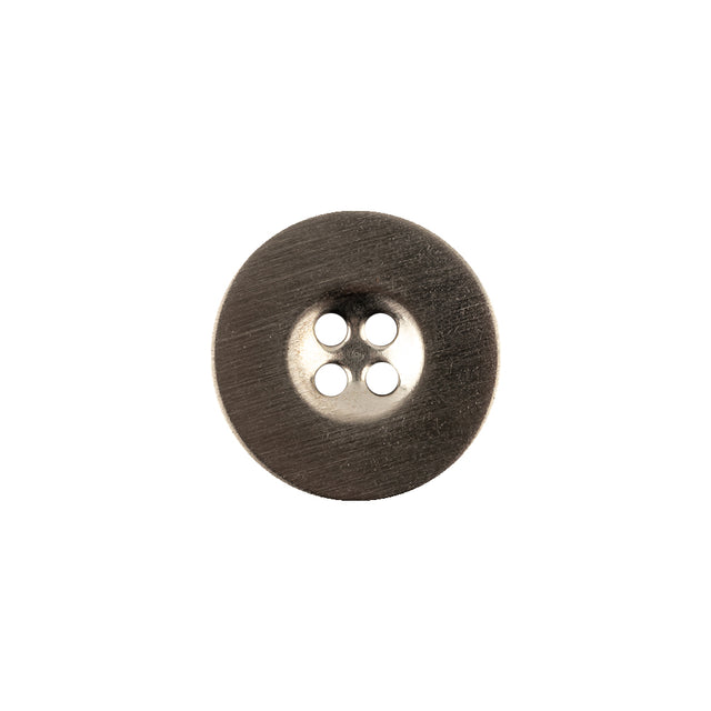 Italian Silver 4-Hole Metal Coat Button - 25L/16mm
