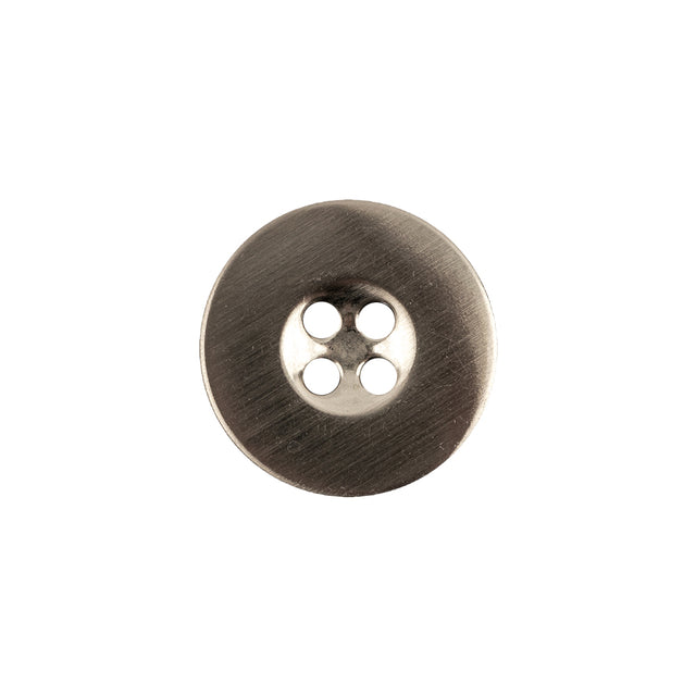 Italian Silver 4-Hole Metal Coat Button - 28L/18mm