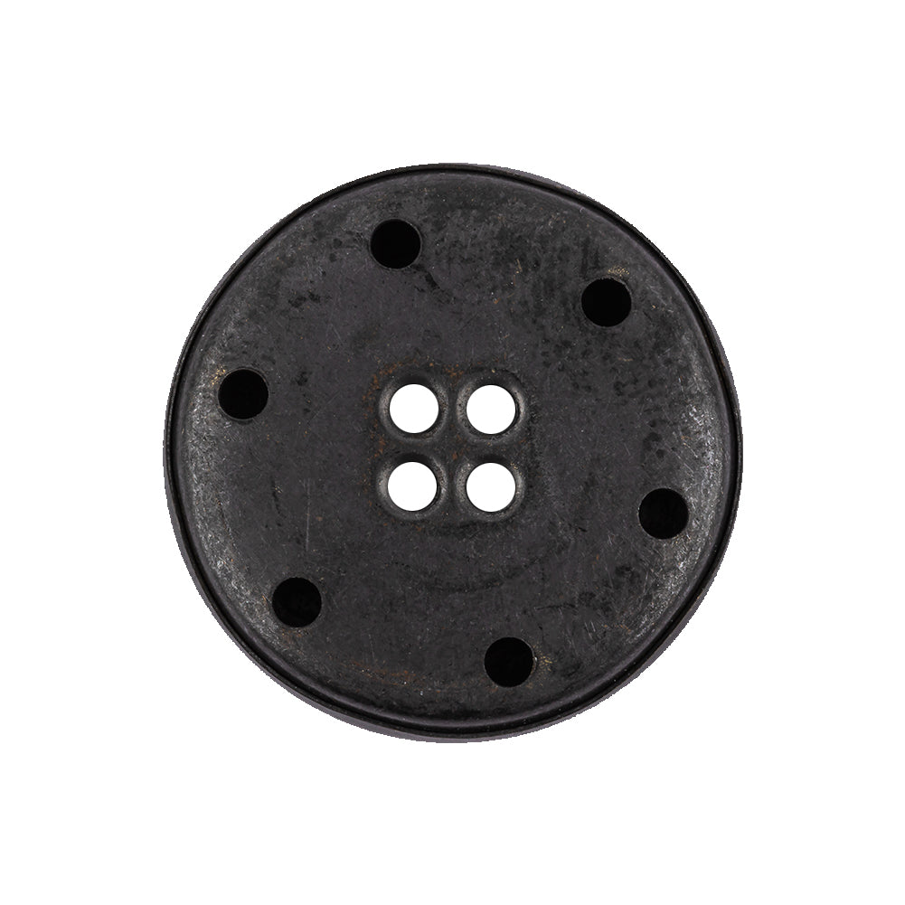 Italian Pewter 4-Hole Metal Coat Button - 40L/25.5mm Detail