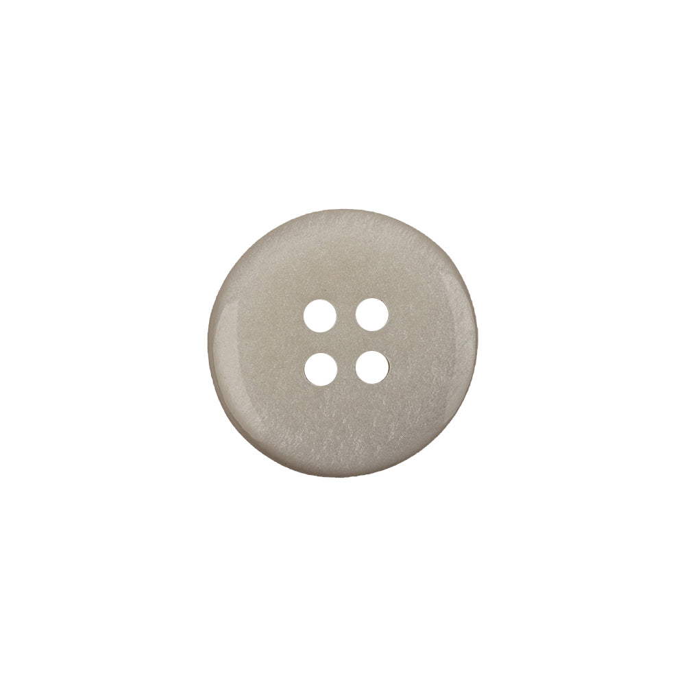 Italian Silver Birch Hologram and Beige Iridescent Rolled Rim 4-Hole Plastic Button - 24L/15mm Detail