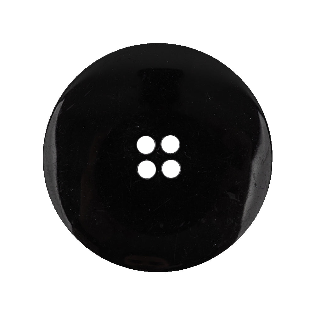 Italian Dark Gray Mist Iridescent Rolled Rim 4-Hole Plastic Button - 44L/28mm Detail