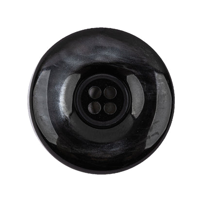 Italian Dark Gray Mist Iridescent Rolled Rim 4-Hole Plastic Button - 44L/28mm