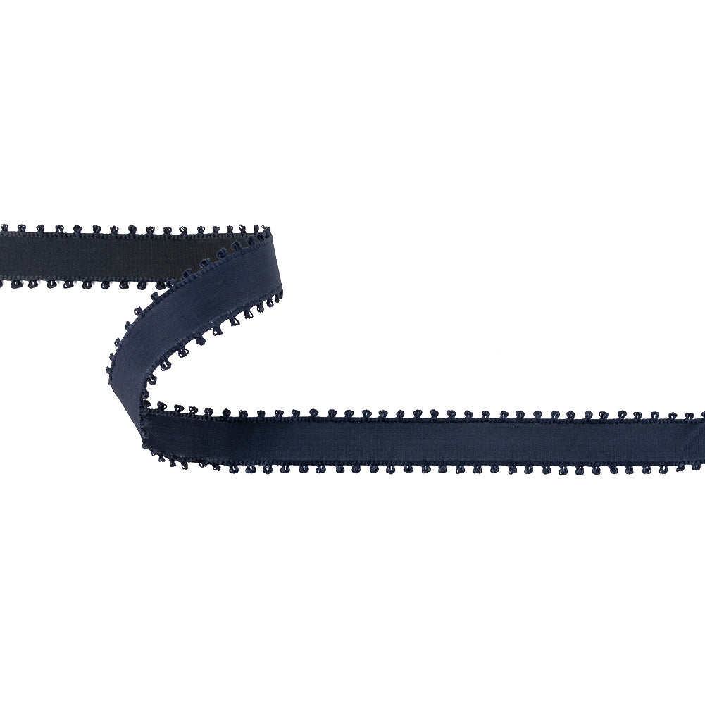 Navy Picot Edged Ribbon - 0.75"