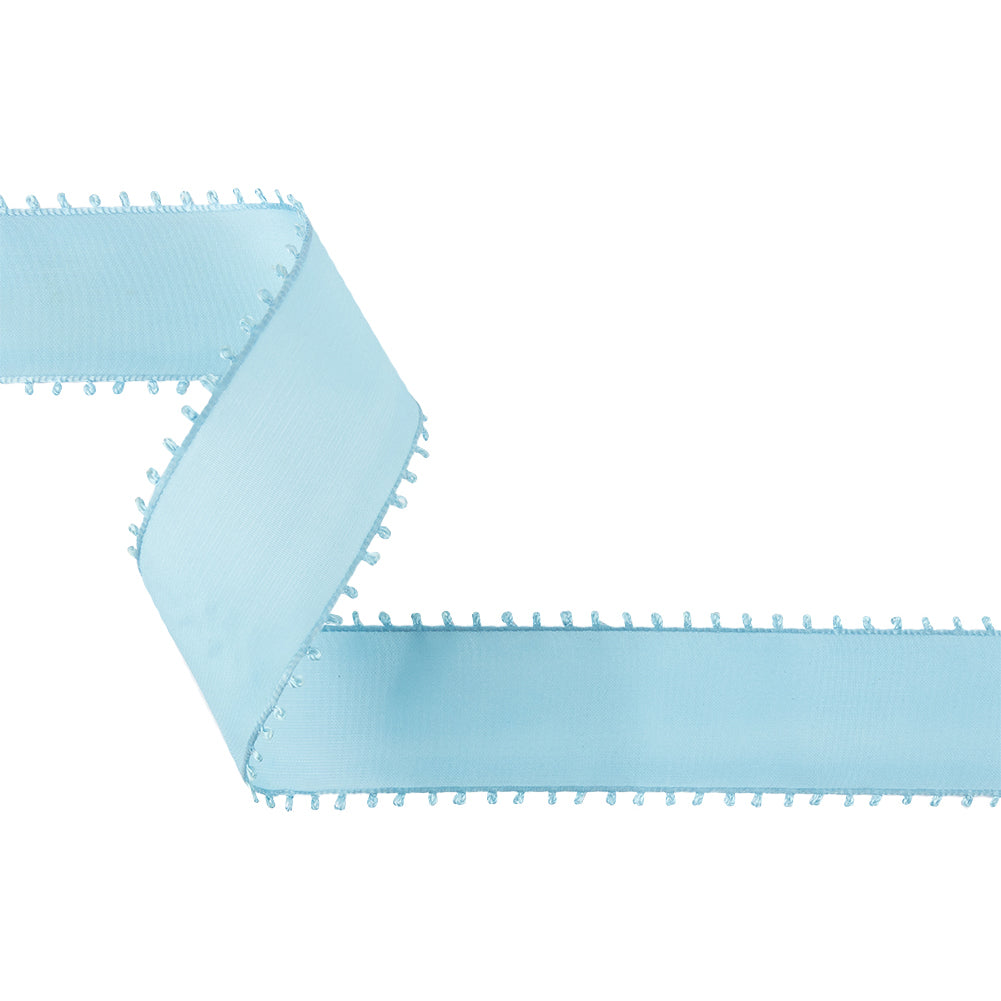 Light Blue Picot Edged Ribbon - 1.625"