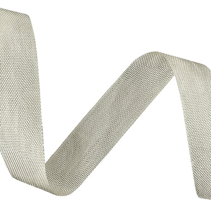 White Asparagus Woven Edge Rayon Seam Binding - 0.6" Detail