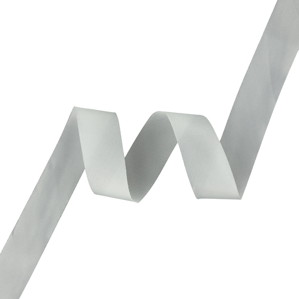 Translucent White Raw Edged Satin Bias Tape - 1.125"