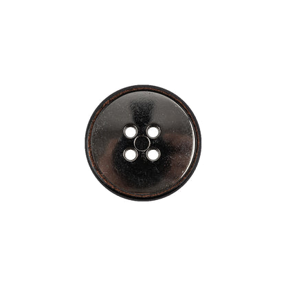 Imported Gunmetal Plated and Silver 4-Hole Copper Button - 28L/18mm Detail