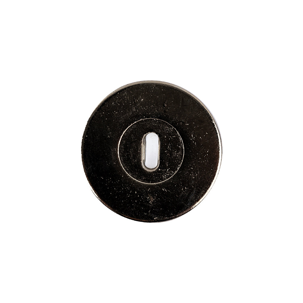 Italian White and Silver Geometric Faceted Dome Shaped Shank Back Button - 32L/20mm Detail