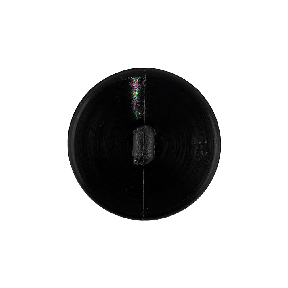 Italian Black Faceted Geometric Convex Shank Back Button - 36L/23mm Detail