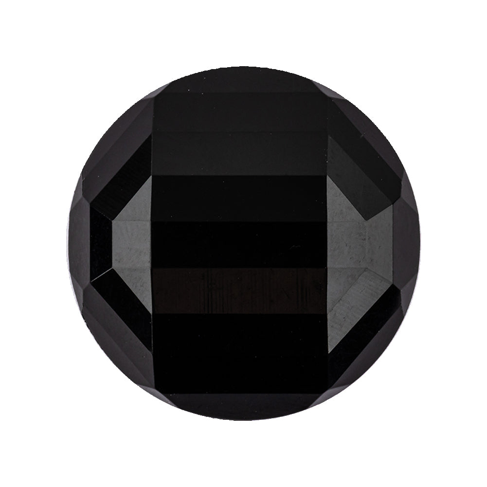 Italian Black Faceted Geometric Convex Shank Back Button - 44L/28mm