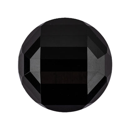 Italian Black Faceted Geometric Convex Shank Back Button - 44L/28mm