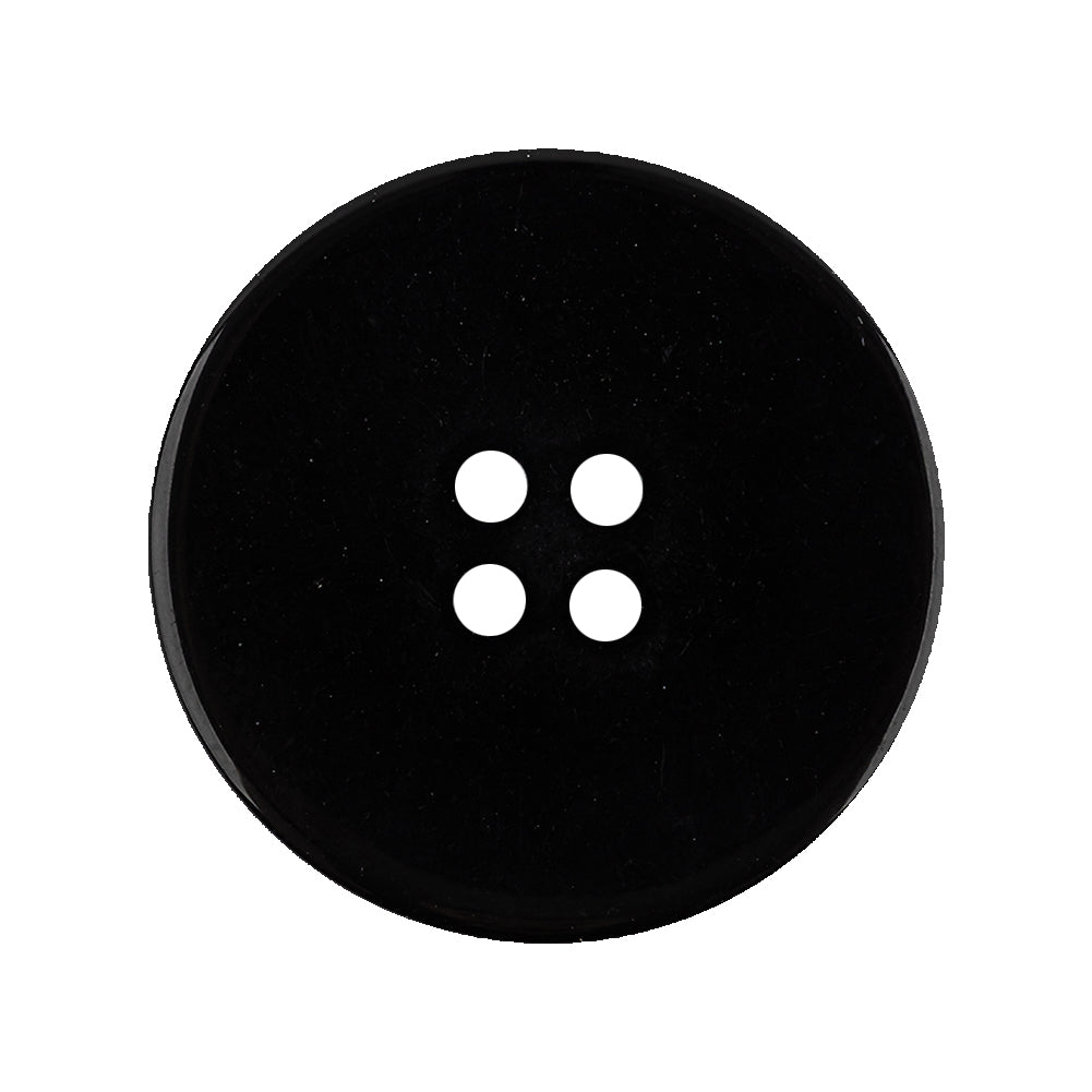 Italian Black Dome Shaped Dimensional 4-Hole Button - 44L/28mm Detail