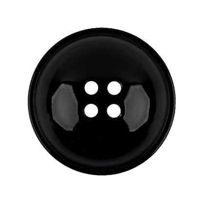 Italian Black Dome Shaped Dimensional 4-Hole Button - 44L/28mm