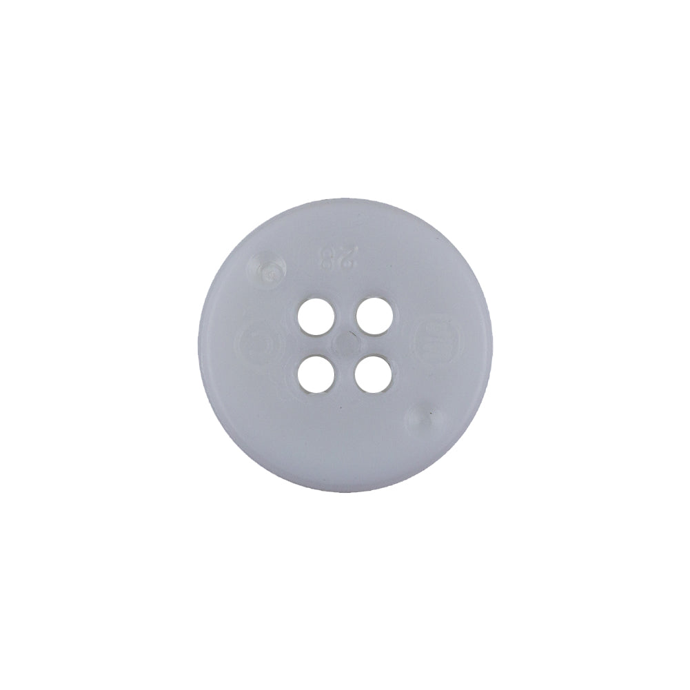 Italian White Casted 4-Hole Nylon Button - 28L/18mm Detail