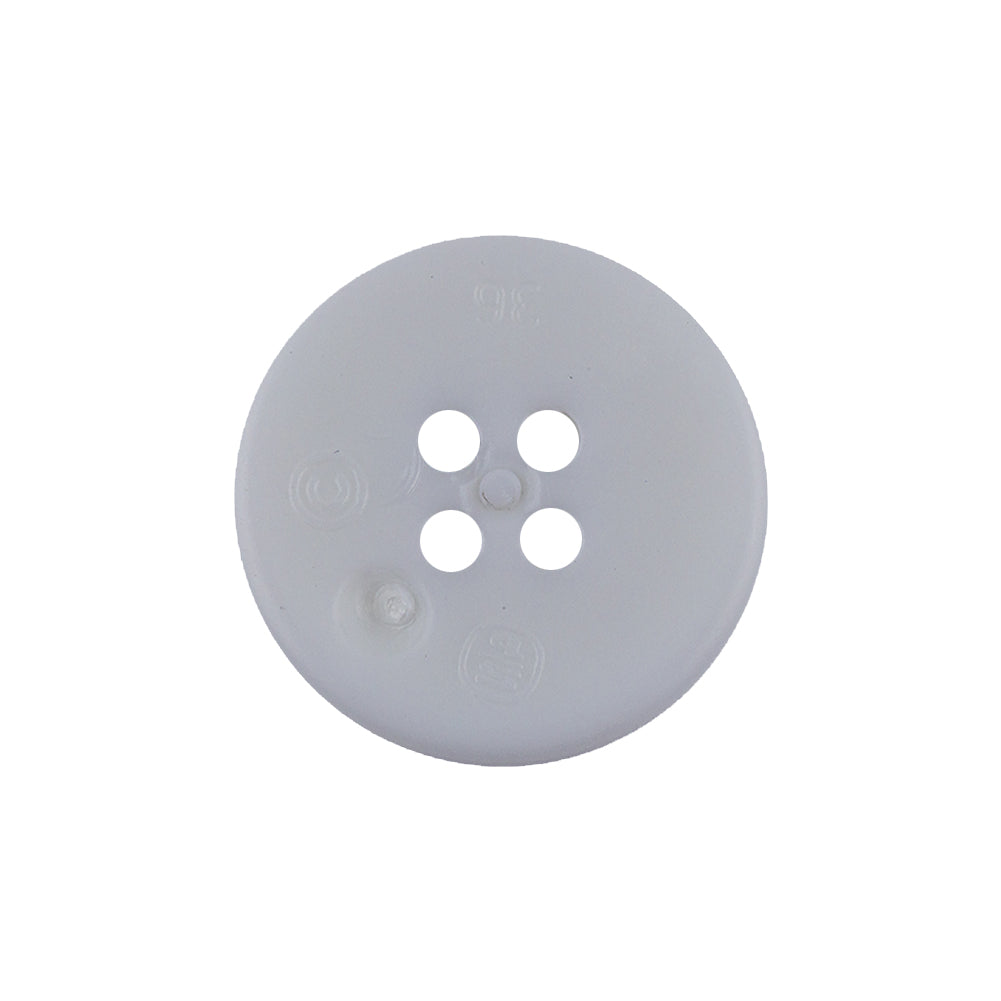 Italian White Casted 4-Hole Nylon Button - 36L/23mm Detail