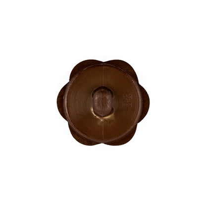 Italian Brown Floral and Geometric Shank Back Nylon Button - 32L/20mm Detail