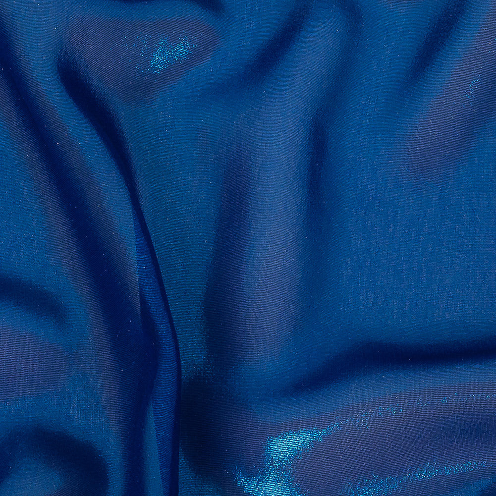 Metallic Magnetic Blue Liquid Sheen Polyester Chiffon Full
