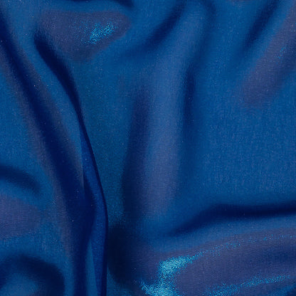 Metallic Magnetic Blue Liquid Sheen Polyester Chiffon Full