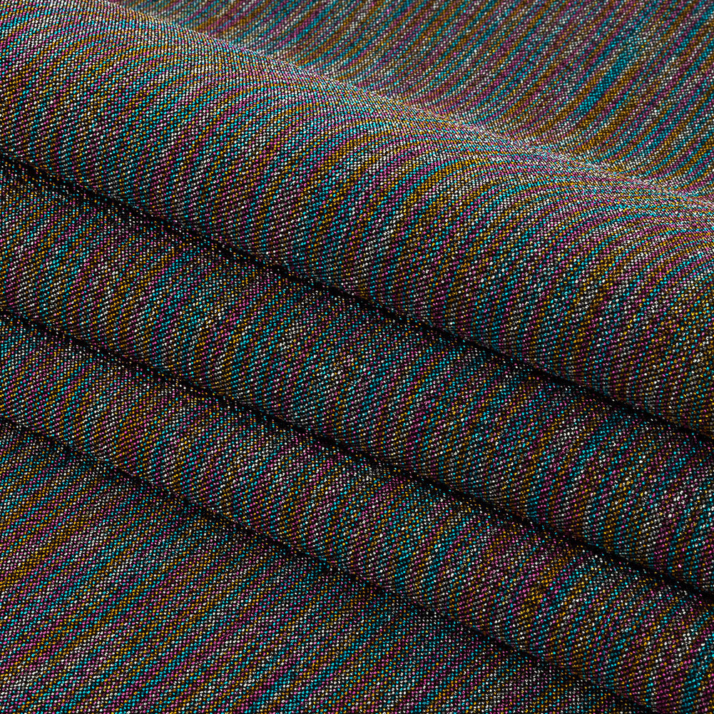Polyester Lame - Metallic Rainbow on Black - Ellery Collection Folded