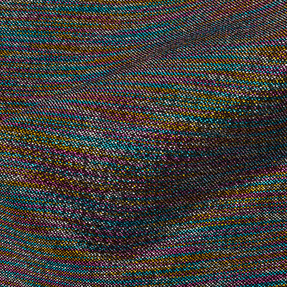 Polyester Lame - Metallic Rainbow on Black - Ellery Collection Detail