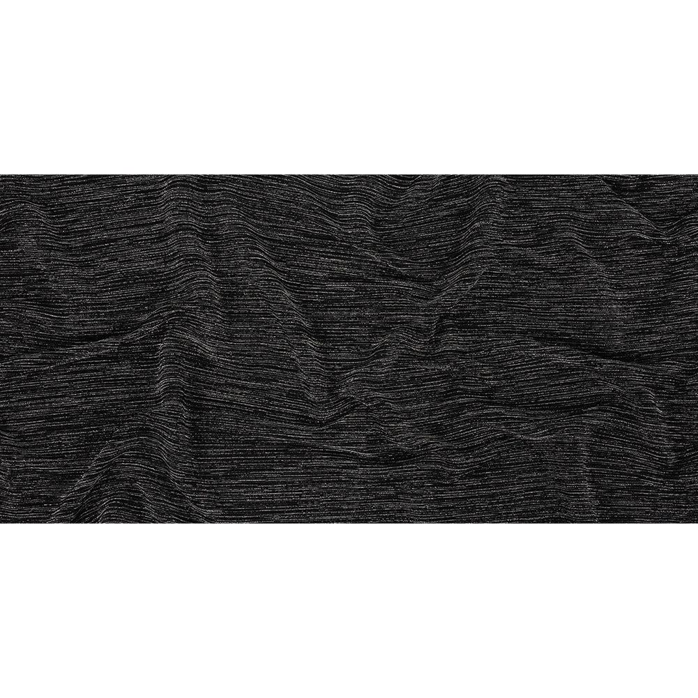 Metallic Plisse - Silver and Black Folded