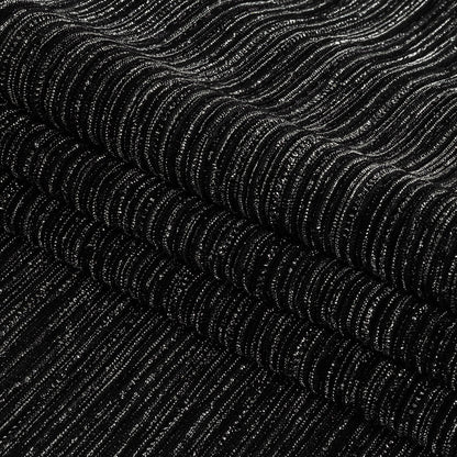 Metallic Plisse - Silver and Black Detail