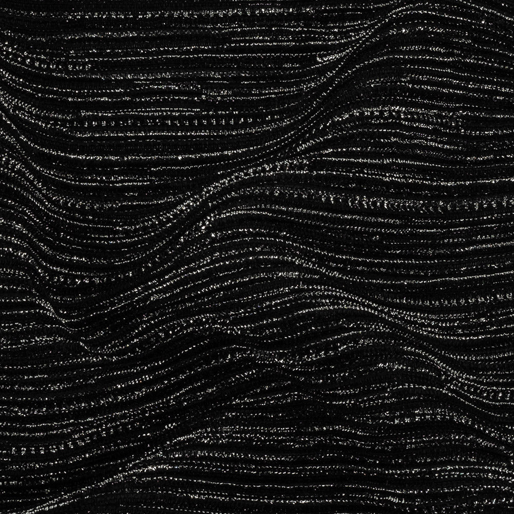 Metallic Plisse - Silver and Black Full